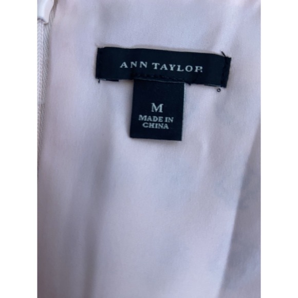 Ann Taylor LOFT Women's Size Medium Blush Pink Paisley Shift Dress V Neck - Picture 7 of 8